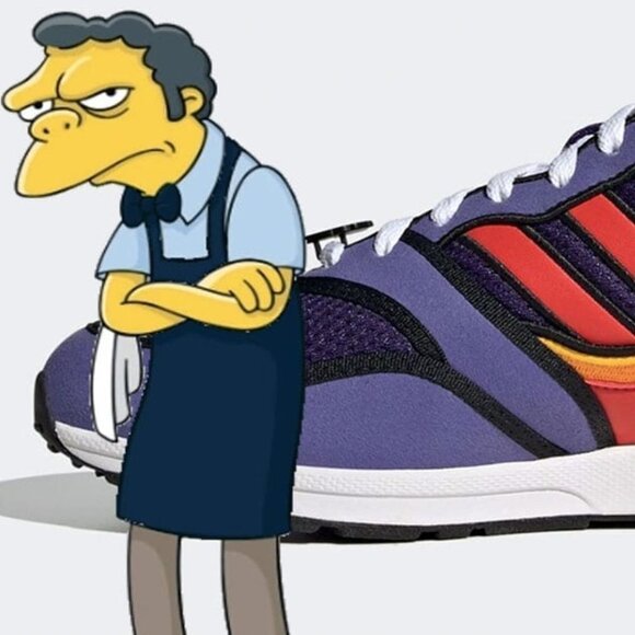 ZX 1000 THE SIMPSONS FLAMING MOES SNEAKERS ADIDAS ORIGINAL H05790 SIZE 7 NWT - Picture 12 of 13